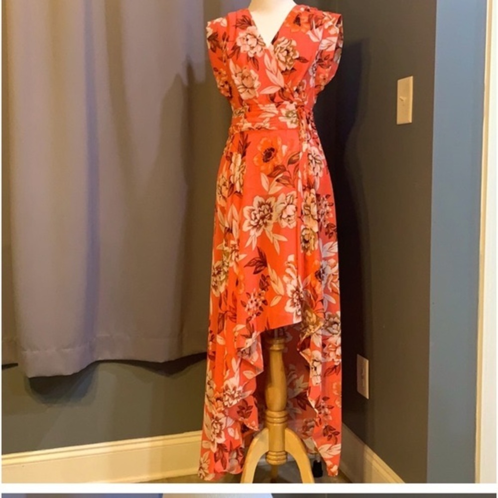 Eliza J floral pink maxi dress  size 2